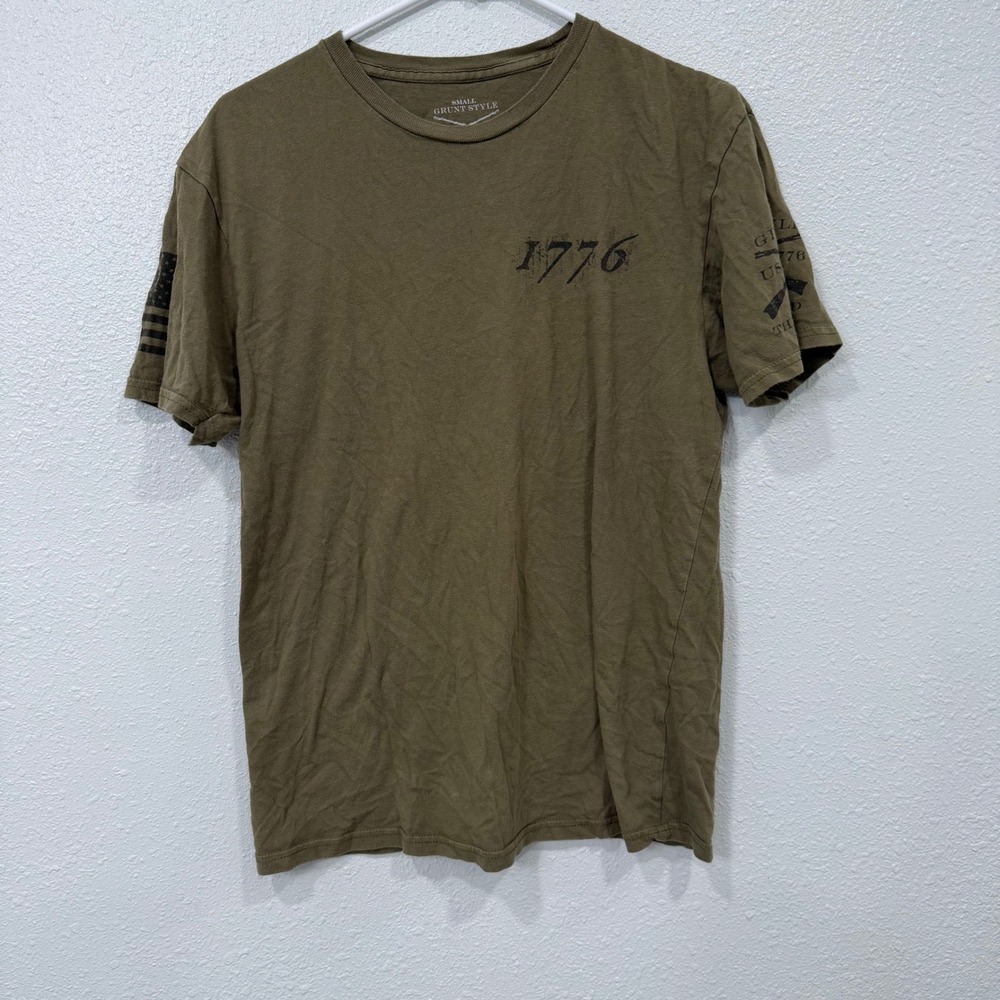 Grunt‎ Style 1776 T Shirt Mens Small Olive Green Short Sleeve Cotton Graphic Tee